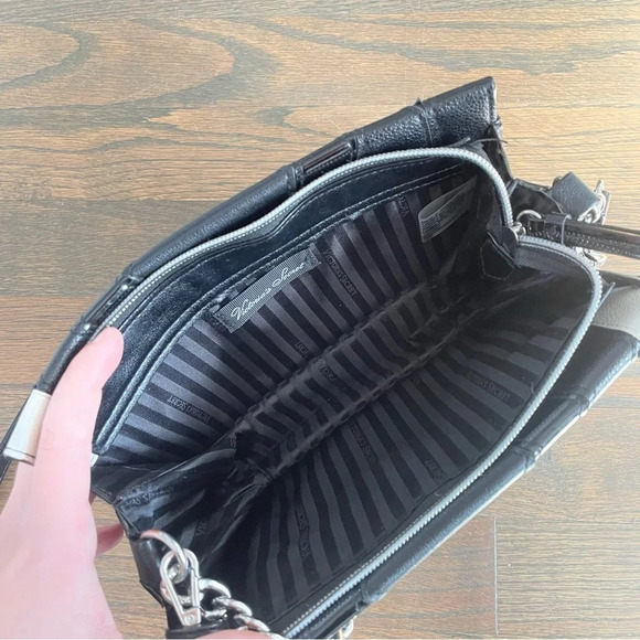 Victorias Secret Python Stripe Black White Crossbody Clutch Purse Chain - Picture 6 of 16